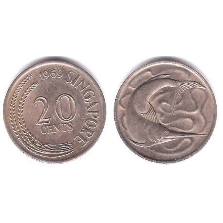 (4) Singapur. 1969. 20 Cents (MBC)