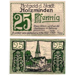 Holzminden (Brunswick). 1922. 25 Pfennig (EBC+)