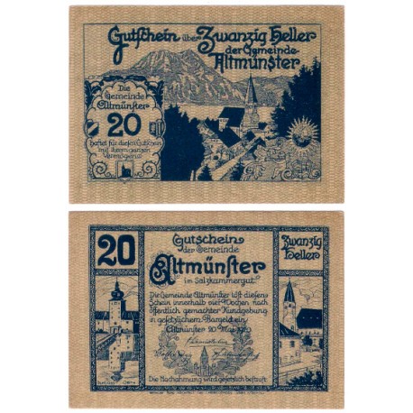 Altmünster (Alta Austria). 1920. 20 Heller (EBC+)