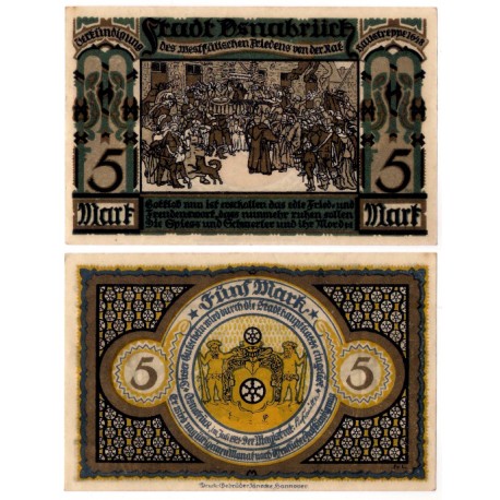 Osnabrück (Baja Sajonia). 1921. 5 Mark (EBC+)