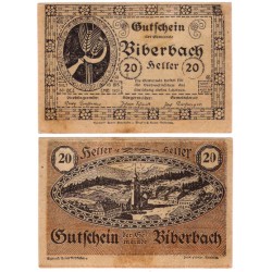 Biberbach (Baja Austria). 1920. 20 Heller (EBC+)