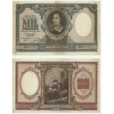 [1940] Billete de 1000 Pesetas (MBC). Serie A.