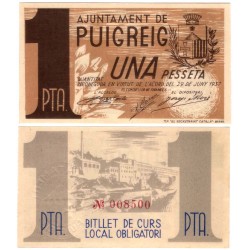 Puigreig. 1937. 1 Peseta (SC)