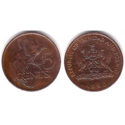 (30) Trinidad y Tobago. 1990. 5 Cents (MBC)