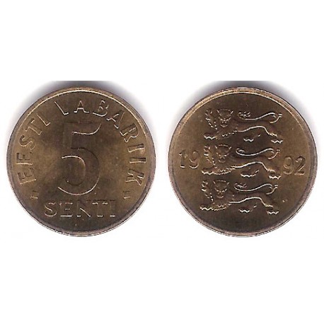 (21) Estonia. 1992. 5 Senti (SC)