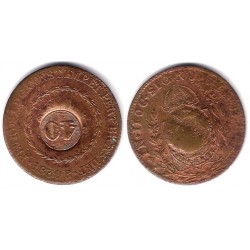 (444.1) Brasil. 1835(1830R). 40 Reis sobre 80 Reis (BC+)