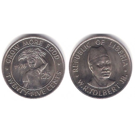 (30) Liberia. 1976. 25 Cents (SC)