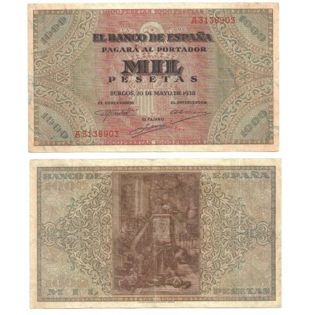 Estado Español. 1938. 1000 Pesetas (MBC) Serie A