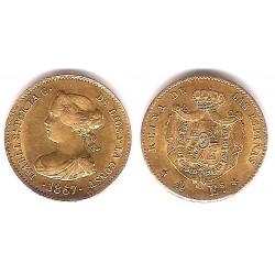 Isabel II. 1867. 4 Escudos (EBC+) (Oro) Ceca de Madrid