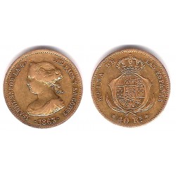 Isabel II. 1863. 40 Reales (MBC+) (Oro) Ceca de Madrid