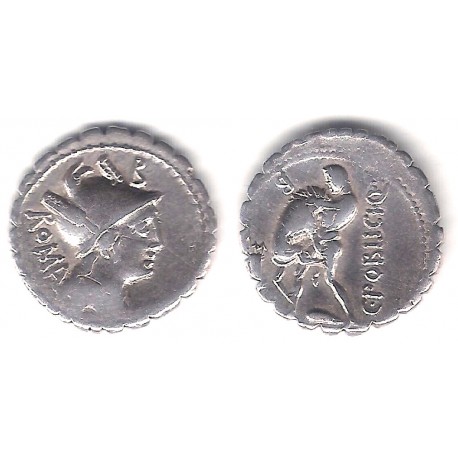 Poblicia. 75-73 a.C. Denario Serrati (MBC) (Plata)