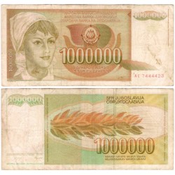 (99) Yugoslavia. 1989. 1000000 Dinara (BC)