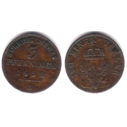 (453) Estados Alemanes (Prussia). 1852(A). 3 Pfennig (MBC)