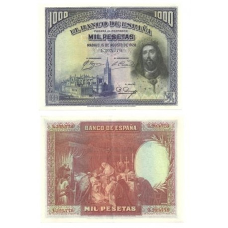 [1928] Billete de 1000 Pesetas (EBC). Sin Serie.