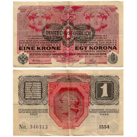 (49) Austria-Hungría. 1916(1919). 1 Krone (MBC)