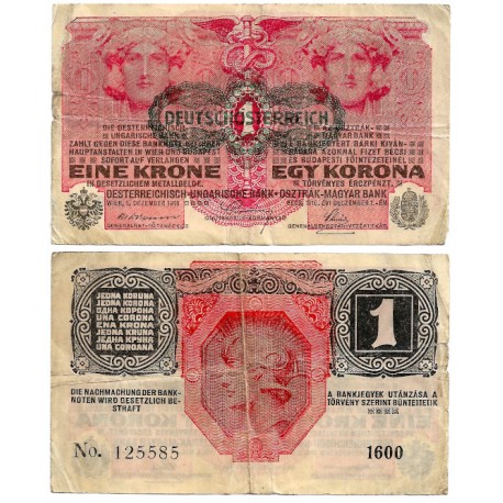 (49) Austria-Hungría. 1916(1919). 1 Krone (BC)