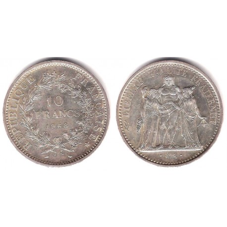 (932) Francia. 1968. 10 Francs (SC-) (Plata)