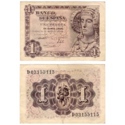 Estado Español. 1948. 1 Peseta (EBC-) Serie D