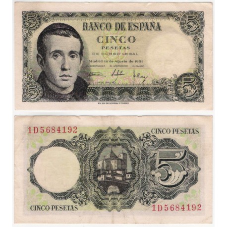 Estado Español. 1951. 5 Pesetas (EBC) Serie 1D