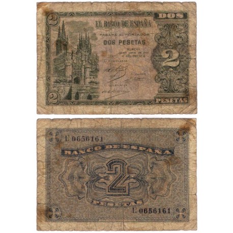 Estado Español. 1938. 2 Pesetas (RC) Serie L