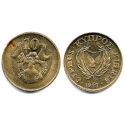 (56.1) Chipre. 1983. 10 Cents (MBC+)