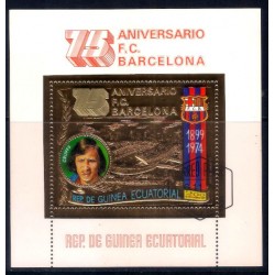 Guinea Ecuatorial. 1975. 200 Ekuele (Nuevo) 75 Aniv. F.C. Barcelona. Johan Cruyff