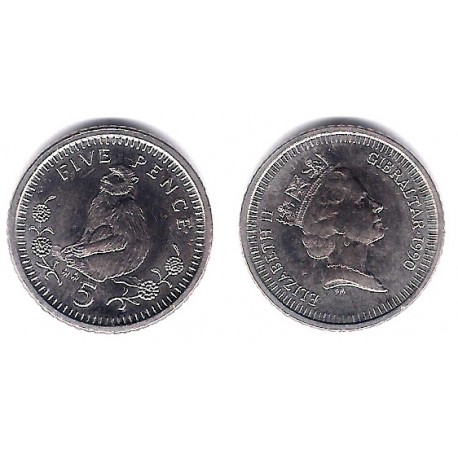 (22a) Gibraltar. 1990. 5 Pence (SC)