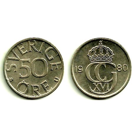 (855) Suecia. 1980. 50 Ore (EBC)