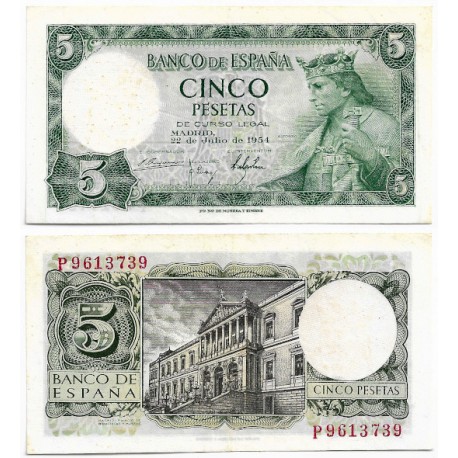 Estado Español. 1954. 5 Pesetas (MBC/MBC+) Serie P