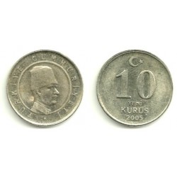 (1166) Turquía. 2005. 10 New Kurus (EBC)