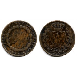 (C100) Estados Italianos (Cerdeña). 1826. 5 Centesimi (BC/BC-)