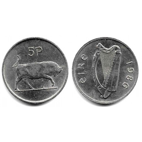 (22) Irlanda. 1986. 5 Pence (MBC)