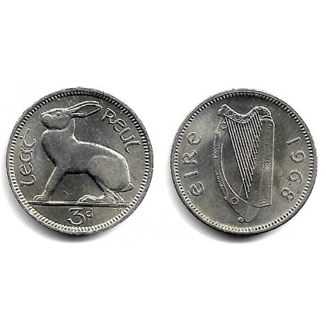 (12a) Irlanda. 1968. 3 Pence (EBC)