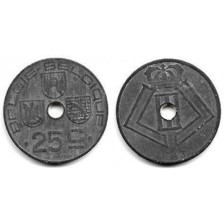 (132) Bélgica. 1943. 25 Centimes (MBC)