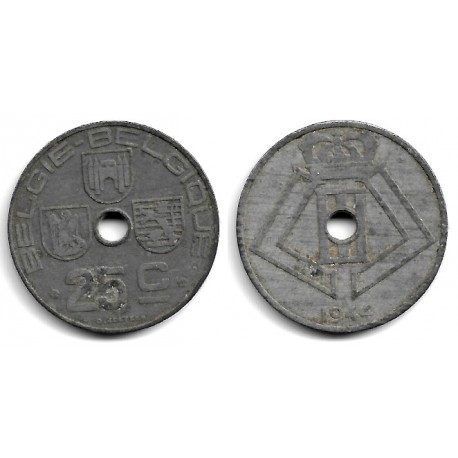 (132) Bélgica. 1944. 25 Centimes (MBC-)