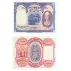 [1927] Billete de 500 Pesetas (EBC). Sin Serie.