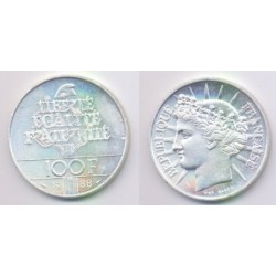 (966) Francia. 1988. 100 Francs (SC) (Plata)