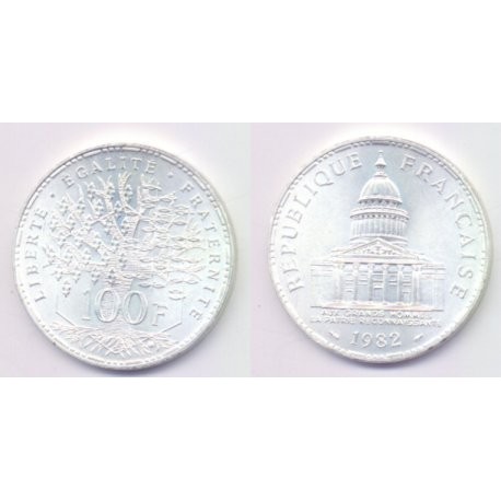 (951.1) Francia. 1982. 100 Francs (SC) (Plata)