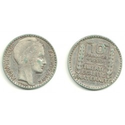 (878) Francia. 1933. 10 Francs (MBC) (Plata)