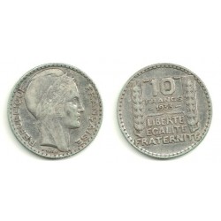 (878) Francia. 1933. 10 Francs (MBC) (Plata)