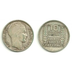 (878) Francia. 1933. 10 Francs (MBC) (Plata)