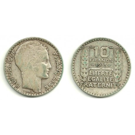 (878) Francia. 1933. 10 Francs (MBC) (Plata)