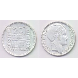 (879) Francia. 1938. 20 Francs (MBC) (Plata)