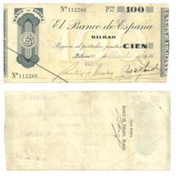 [1936] Billete de 100 Pesetas (MBC).