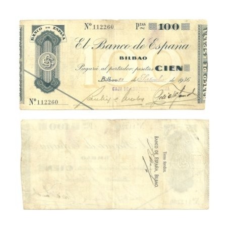 [1936] Billete de 100 Pesetas (MBC).