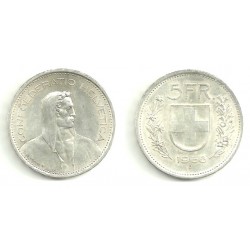 (40) Suiza. 1966B. 5 Francs (SC) (Plata)