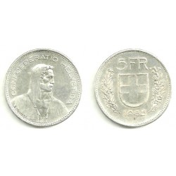 (40) Suiza. 1965B. 5 Francs (SC) (Plata)