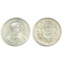 (40) Suiza. 1933B. 5 Francs (EBC) (Plata)