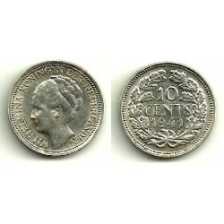 (163) Países Bajos. 1941. 10 Cents (EBC) (Plata)