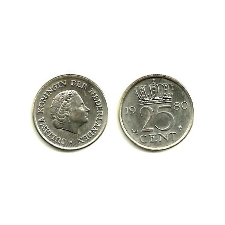 (183) Países Bajos. 1980. 25 Cents (MBC)